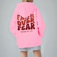 thumbnail image 5 of MuXi Women's Oversized Letter Print Hoodie Soft Pullover Sweatshirt Casual Loose Fit Comfortable Daily Wear (Pink,L), 5 of 6