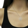 thumbnail image 5 of 14k White Gold 1ct. TDW Diamond Heart Ribbon Pendant Necklace (H-I, I1-I2), 5 of 6