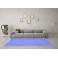 thumbnail image 3 of Ahgly Company Machine Washable Indoor Round Abstract Blue Modern Area Rugs, 6' Round, 3 of 4