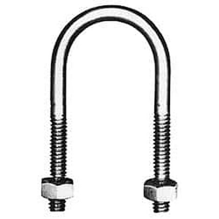 

Made in USA 3/8-16 UNC 3-1/8 Long Round U Bolt Clamp with No Mount Plate for 2 Pipe