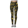 thumbnail image 3 of Gibobby Pantimedias Termicas Mujer Invierno Leggings para mujer Moda Entrenamiento Leggings Navidad Impresión Color Bloque Pantalones Elástico Leggings (Amarillo, S), 3 of 5