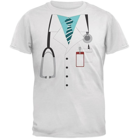 Halloween Doctor Costume White Adult T-Shirt - Large