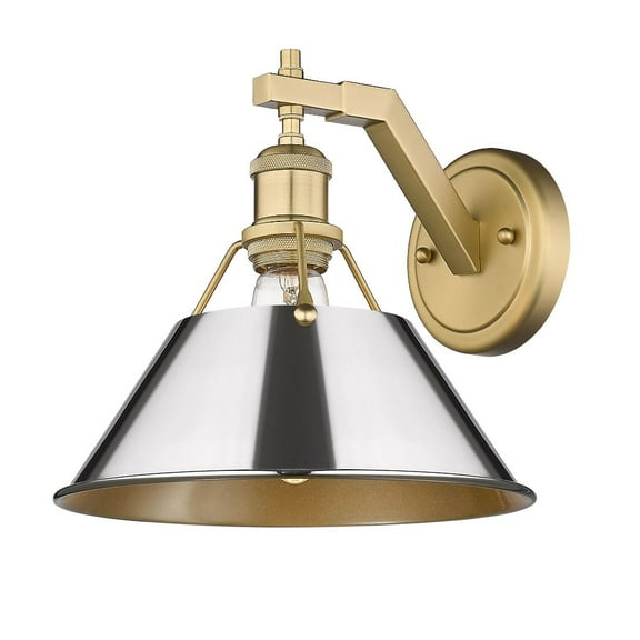 3306-1W BCB-CH Golden Lighting Orwell - 1 Light Wall Sconce-9.63 Inches Tall and 10 Inches Wide-Brushed Champagne Bronze Finish-Chrome Shade Color