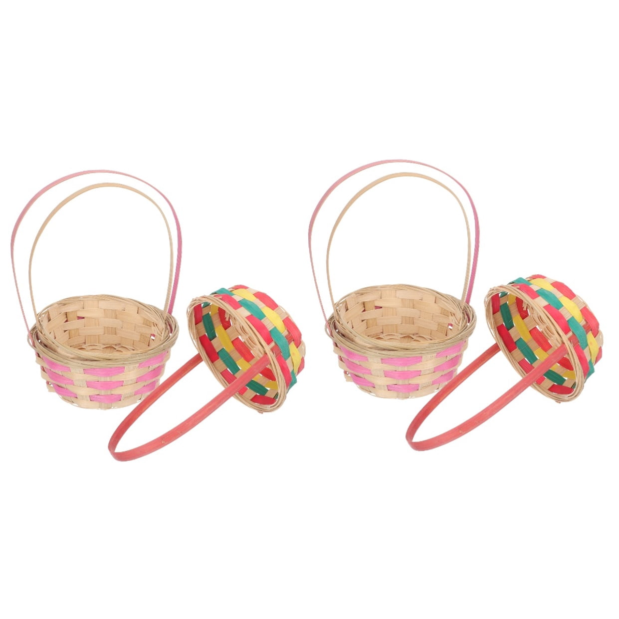 Hemoton 6 pcs  Bamboo Easter Woven Egg Storage Basket Snack Storage Basket Handheld Storage Basket