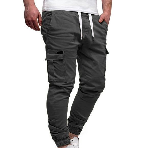 Handshe Pantalon Cargo Décontracté pour Hommes avec Coupe Confortable et Design Uni, Grande Taille