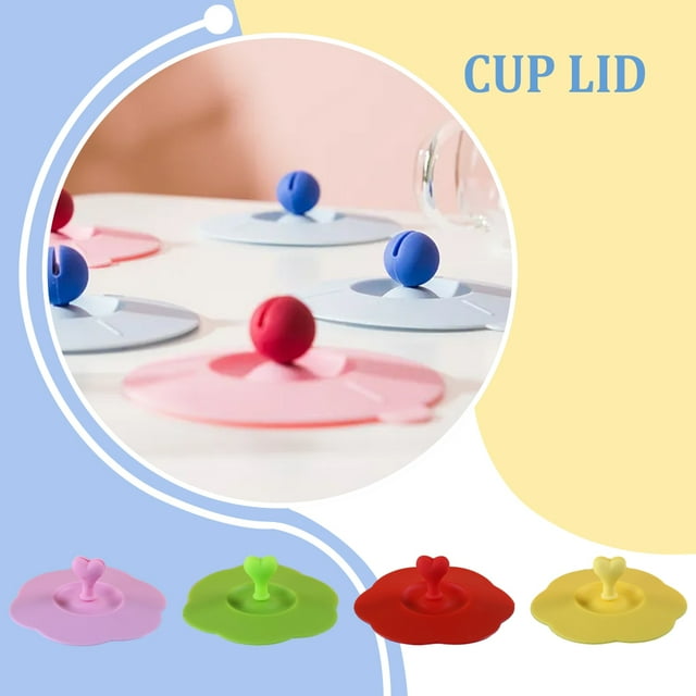 VONKY Easy To Clean Silicone Cup Cover With Stylish Portable Multiple Color Options Silicone Cup Covers yellow 1Set