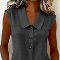 thumbnail image 5 of RQYYD Womens Collared Sleeveless Button Down Blouse Casual Loose Fit Tunic Top for Summer Daily Wear, 5 of 7