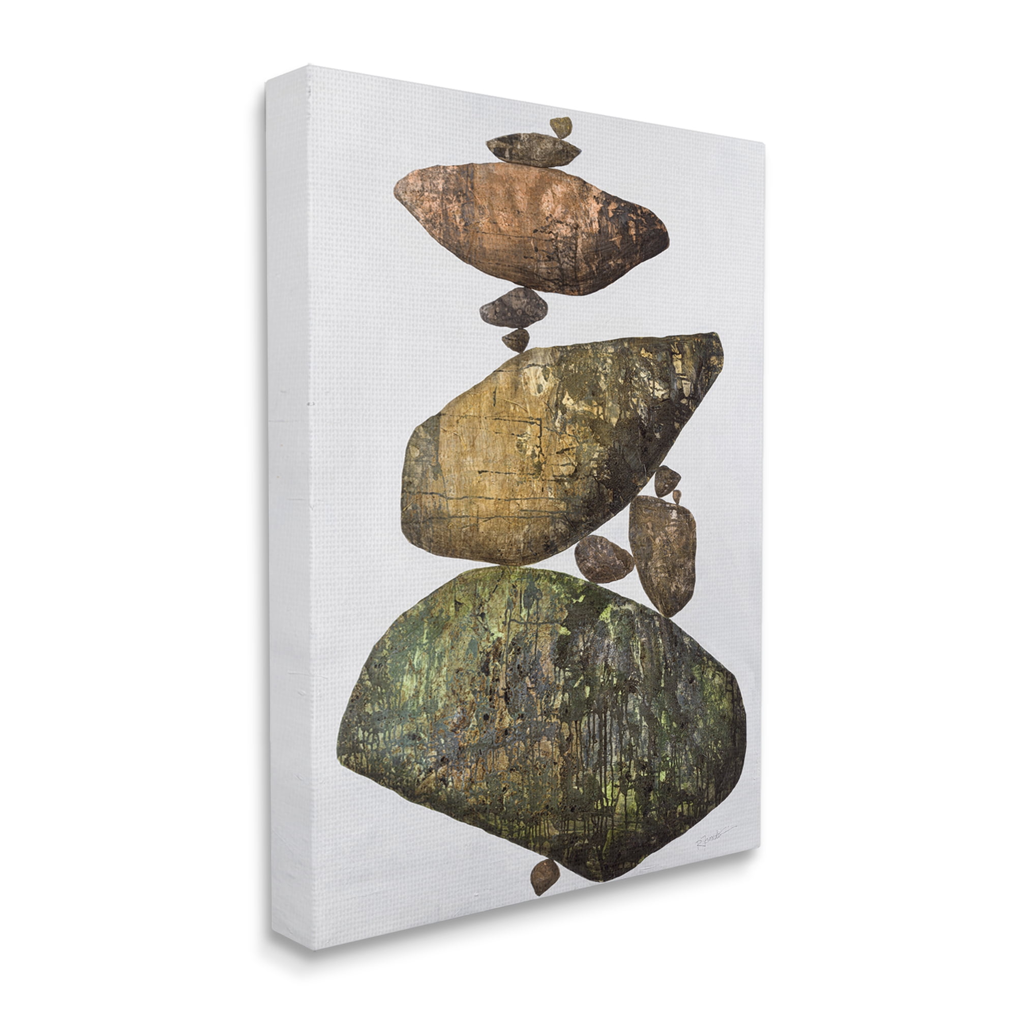 Stupell Industries Modern Stacked Rocks Nature Nature Painting Gallery Wrapped Canvas Print Wall Art, 36 x 48