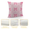 thumbnail image 4 of Creowell Pillow Covers Bows Home Furnishing Throw Pillow Cover Square Short Plush Square Design 18x18in, 4 of 5