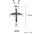 thumbnail image 7 of Metaljc Stainless Steel Cross Pendant Necklace for Men, 24" Chain, Religious Jewelry Gift Set, 7 of 7
