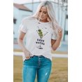 thumbnail image 2 of POGLIP Women's White Save Water Martini Glass Graphic Print Distressed Tee, 2 of 6