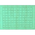 thumbnail image 1 of Ahgly Company Machine Washable Indoor Rectangle Solid Turquoise Blue Modern Area Rugs, 7' x 9', 1 of 4