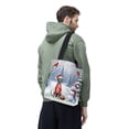thumbnail image 3 of Hello Winter Great Dane Football Snowman Welcome Snowy Morning All Over Print 3D Canvas Tote Bag Danes Dog Lover Gifts Reusable Handbag - 01012, 3 of 5