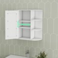 thumbnail image 4 of S-HOME Wall Mounted White Bathroom Medicine Cabinet with Mirror Door, 6 Open Shelves, Adjustable Storage, 4 of 7