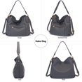 thumbnail image 5 of Bolso cruzado grande para mujer, bolsos y monederos de hombro y Hobo para mujer, 3 piezas/set gris oscuro., L, 5 of 5