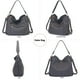 thumbnail image 5 of Bolso cruzado grande para mujer, bolsos y monederos de hombro y Hobo para mujer, 3 piezas/set gris oscuro., L, 5 of 5