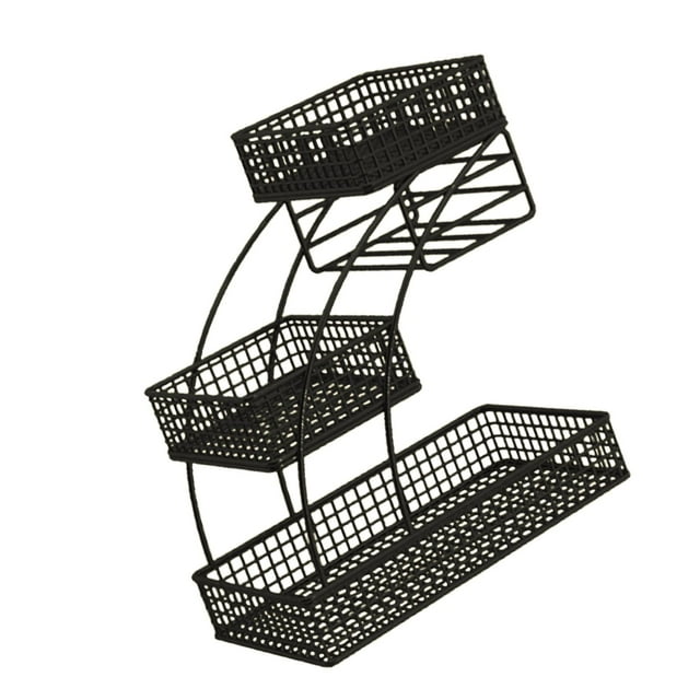 Cesta de frutas de 3 niveles Soledad gran capacidad para encimera de cocina frutero Negro