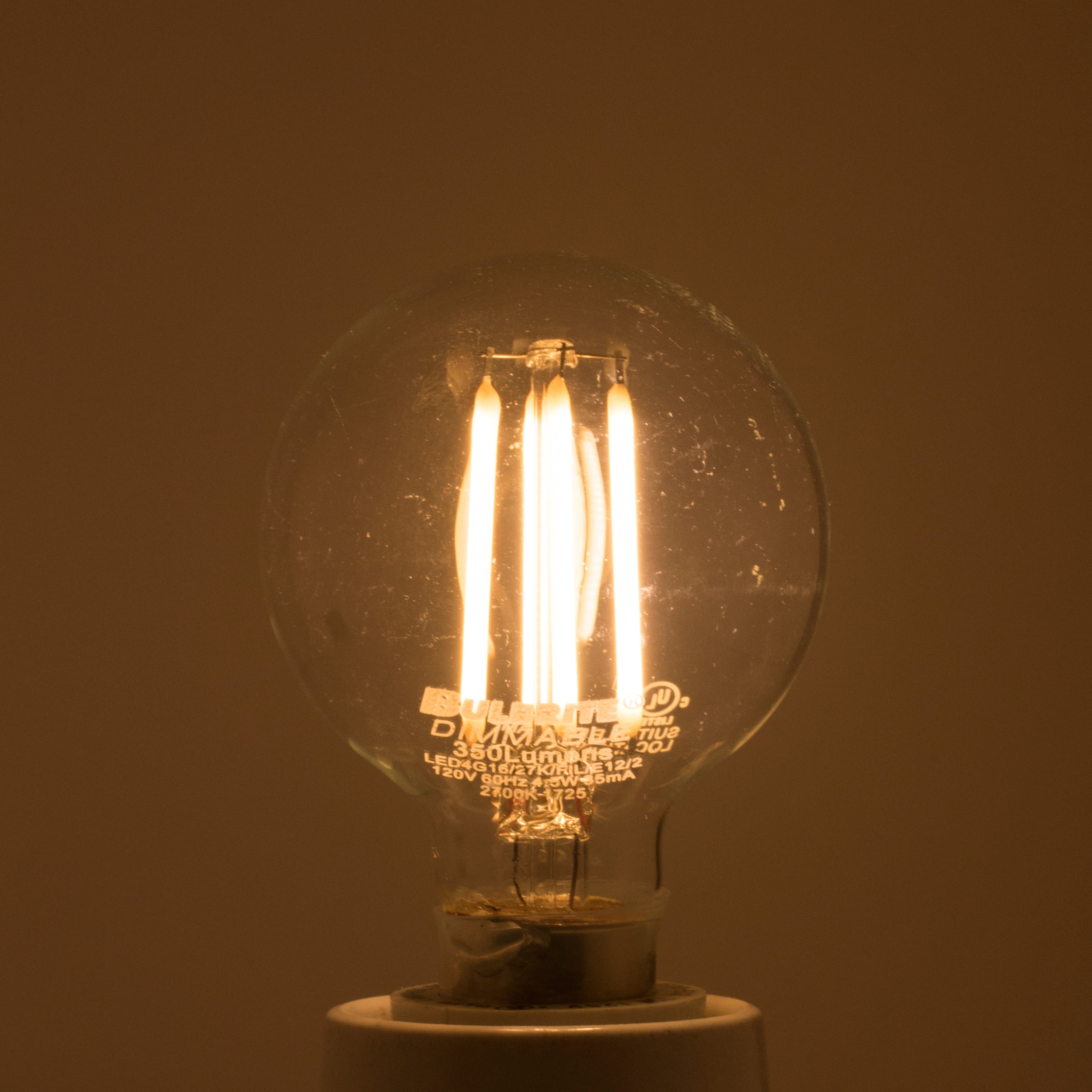 Bulbrite  Multi Pack Dimmable G16 Candelabra (E12) LED Bulb Milky Finish Pack of (3) 4 Watt
