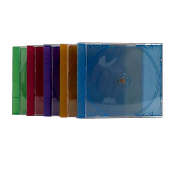 CheckOutStore 10 Standard Assorted Frosted Clear Color Tray CD Jewel Case