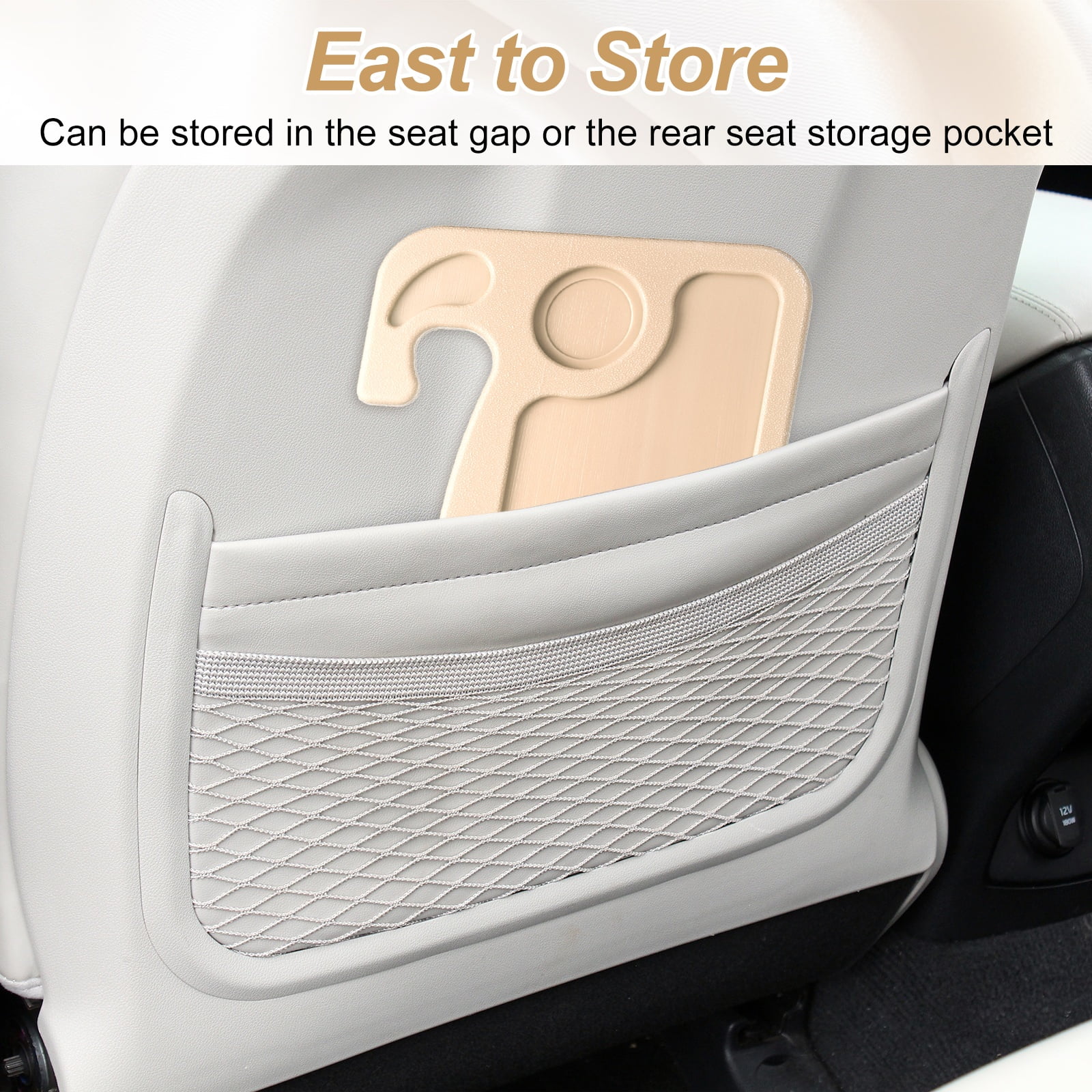 Uxcell 2 in 1 Car Steering Wheel Tray Car Food Trays Auto Steering Wheel Under Table Desk for Eating Food Drink Laptop Writing Work, Orange
