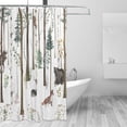 thumbnail image 2 of Rustic Forest Shower Curtain for Bathroom, Rustic Lodge Forest Cabin Shower Curtain Country Hunting Bathroom Curtain, Wild Animal Bear Moose Deer Fox in Forest Shower Curtain with 12 Hooks 72X72 inch, 2 of 7