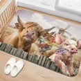 thumbnail image 3 of Highland Cow Bathroom Mat, Farm Chicken Pig Bathroom Rug Animal Print Rustic Farmhouse bath mats for bathroom non slip for Kitchen Bedroom Indoor decor 16x24in, 3 of 4