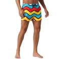 thumbnail image 4 of INSPIRE CHIC Mens Summer Colorful Geometric Patterns Drawstring Elastic Waist Board Shorts 32 Blue Yellow, 4 of 6