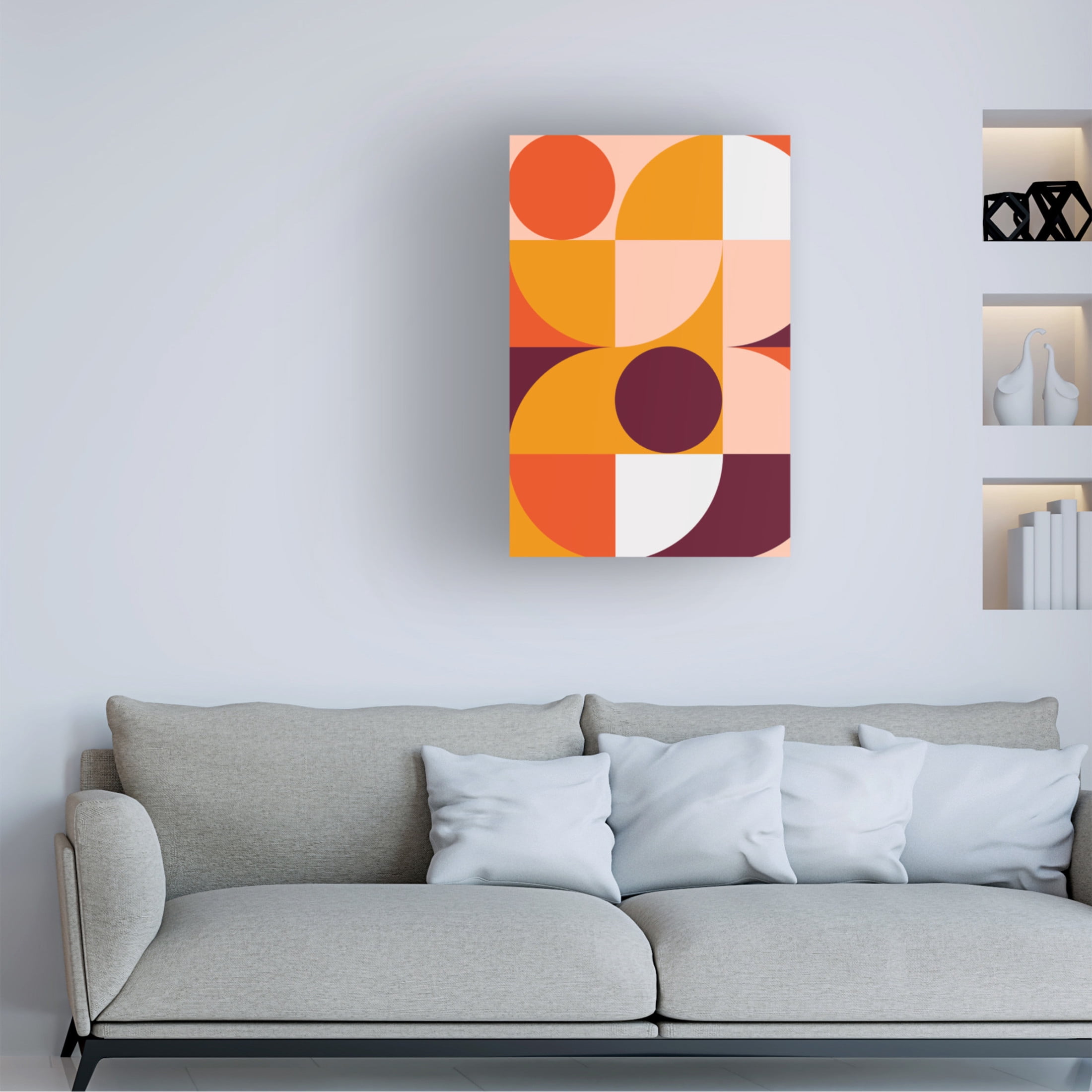 Canvas Wall Art - Incado 'Mid Century Mod II' Wall Art for Living Room, Bedroom, or Office Décor by Trademark Fine Art - 12 x 19 Inches
