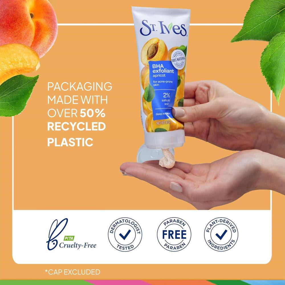 Pack of (4) St. Ives Apricot Scrub Blemish And Blackhead Control  Oily / Acne Prone Skin 6 oz