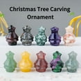 thumbnail image 2 of 1pc  Natural Crystal Mini Christmas Tree Carving Ornament | Hand-Carved Home Desk Decor | Pink Opal | Holiday Gift Christmas Decoration (3x2cm), 2 of 10