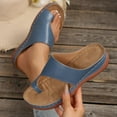 thumbnail image 5 of LOVZFMLL Wedge Sandals for Women Casual Ring Toe Comfort Walking Clogs Sandals for Summer Outdoor Beach Vacation Slippers Blue 9, 5 of 9