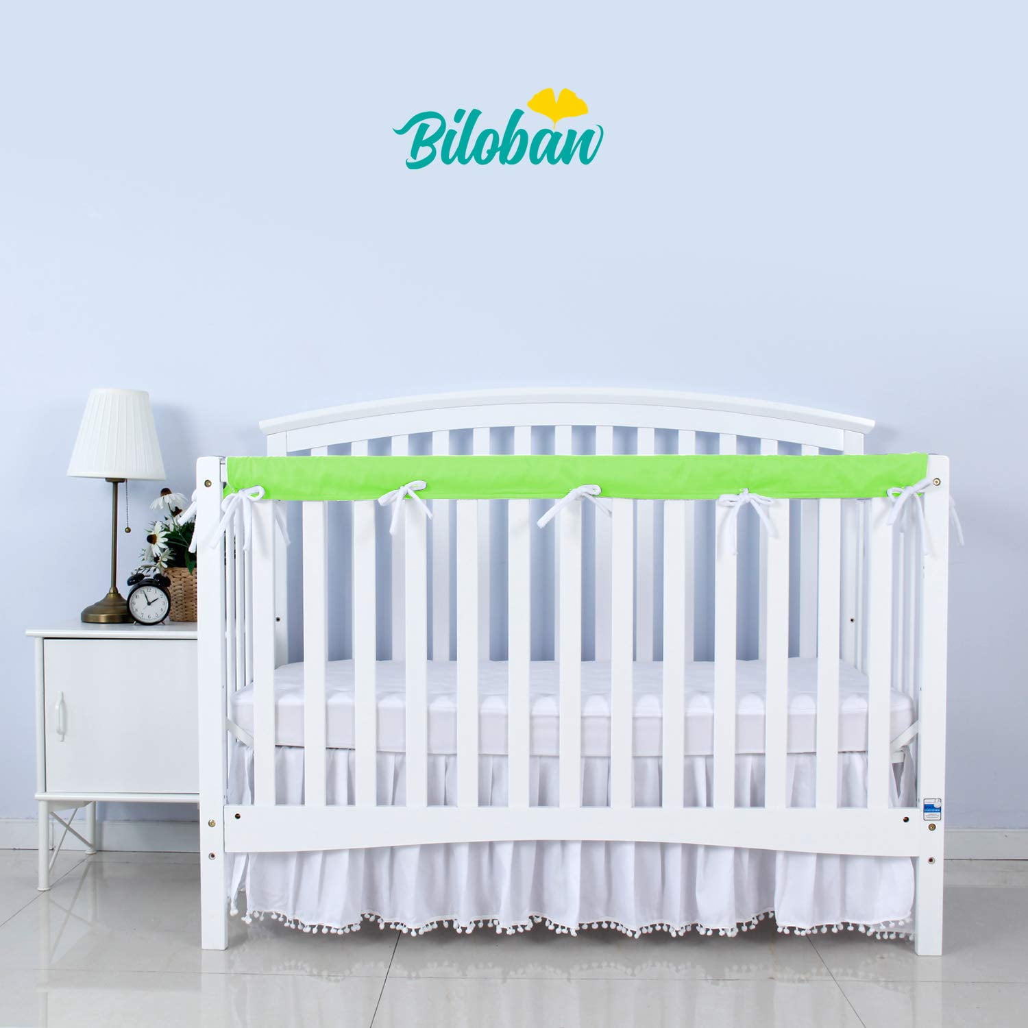 Lavender Baby Crib Rail Cover 3-Piece Padded Protect for Safe Teething Guard Wrap for Standard Cribs 100/% Silky Soft Microfiber Polyester Fits Side and Front Rails