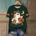thumbnail image 4 of Leey-World Halloween T-Shirts for Women Fashion Printed Crew Neck Short Sleeve T Shirt Halloween Printed T Shirt Top, 4 of 5