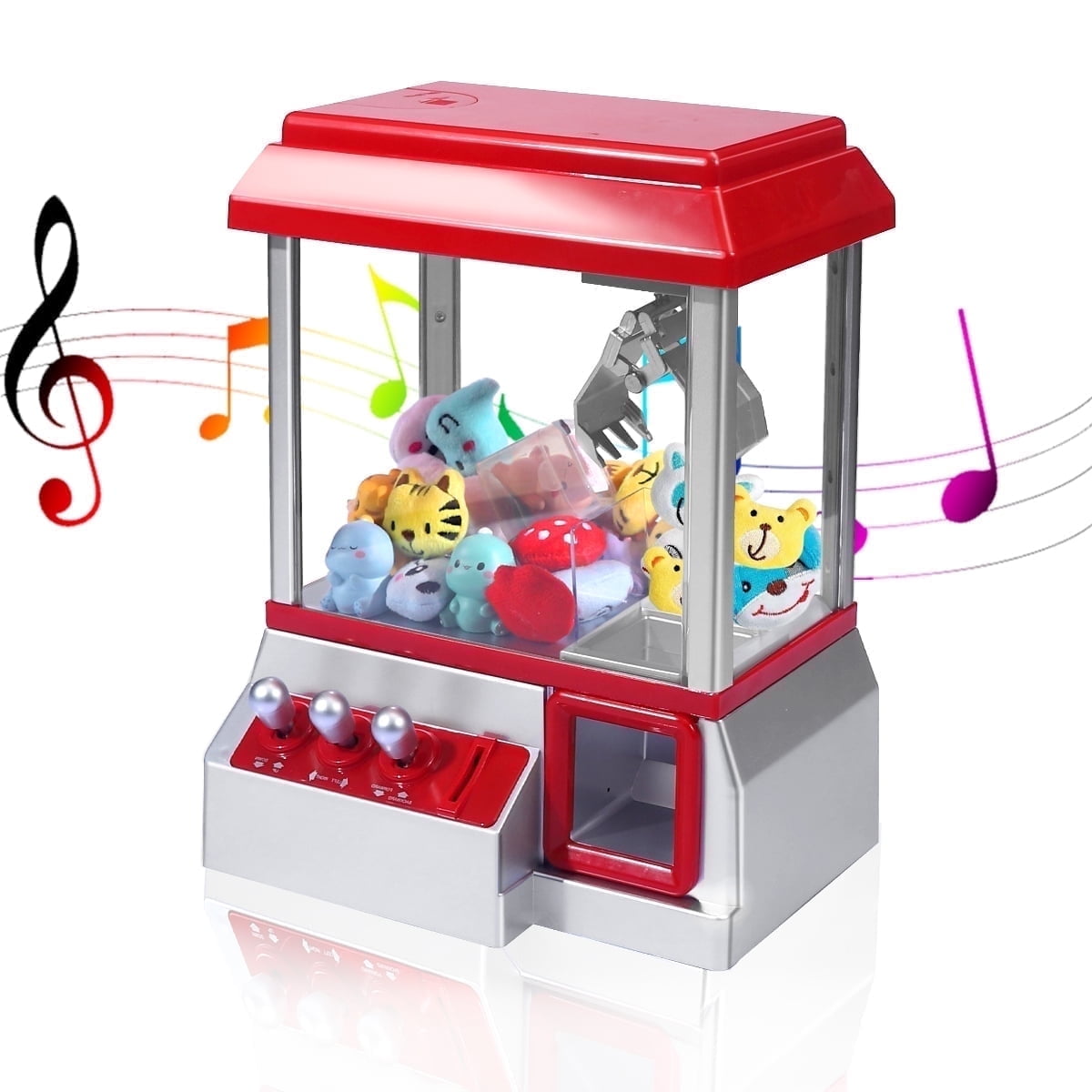 Claw Machine Arcade Game, Mini Claw Toy with Sound, Candy Dispenser Vending Machine Toy Gift for Boys Girls Ages 3+