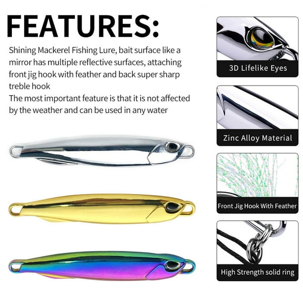 7g-20g Fake Fishing Lures With Hooks Vivid 3d Eyes Fishing Jigs With  Natural Feathers For Freshwater Seawater