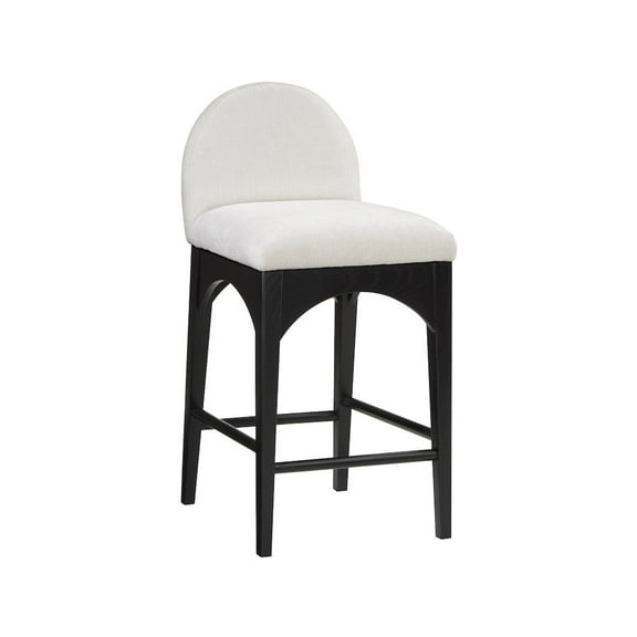 Meridian Furniture Waldorf Cream Chenille Fabric Stool