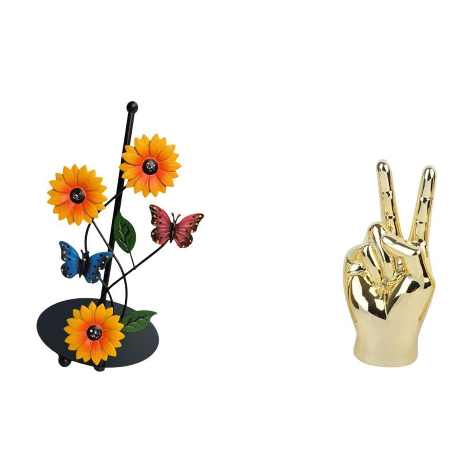 Fiocias Toilet Paper Holder Paper Towel Holder Countertop Statue Sculpture Hand Finger Gesture Figurines Creative Resin Iron Removable Stand Suitable for Kitc