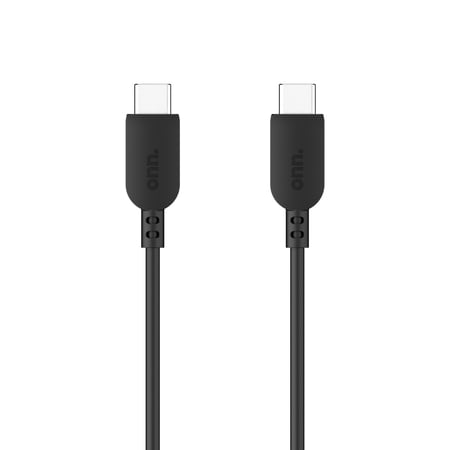 onn. 3' USB-C to C Charging and Data Cable for iPhone 15, Samsung Galaxy, Black, Single Pack