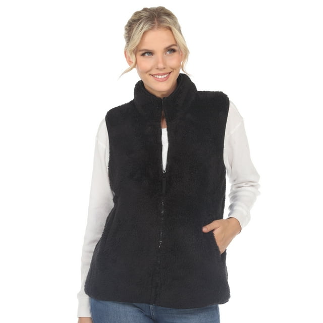 White Mark Veste Sherpa à Fermeture Éclair pour Femme