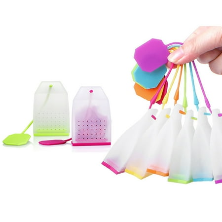 

Yesbay 2Pcs Silicone Loose Leaf Tea Infusers Tea Bag Shape Herbal Spice Strainer Filter Tea Infuser-Random Color