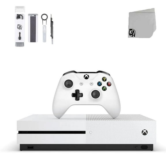 Pre-Owned Microsoft Xbox One S 500GB White Gaming Console with Cleaning Kit BOLT AXTION Bundle ( )