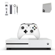 Pre-Owned Microsoft Xbox One S 500GB White Gaming Console with Cleaning Kit BOLT AXTION Bundle (Refurbished: Like New)