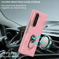 thumbnail image 4 of Allytech Galaxy Z Fold 5 Case with Front Screen Protector, With Ring Holder Stand Compatible with Car Mount Shockproof Rugged Hybrid PC Back Cover Case for Samsung Galaxy Z Fold5 5G - Pink, 4 of 12