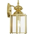 thumbnail image 4 of 7 inch 1 Light Polished Brass Outdoor Wall Lantern Pendant Lighting Fixture with Clear Beveled Glass Shade backed with Solid Brass material for patio, front porch, entryway and more, 4 of 7