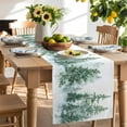 thumbnail image 2 of Forest Green Cotton Linen Table Runner for Dining Kitchen, Spring Summer Watercolor Pine Tree Wedding Outdoor Party Tablerunners Decoration, Dresser Scarf Coffee Tablecloth Runners 13x36 Inches, 2 of 9