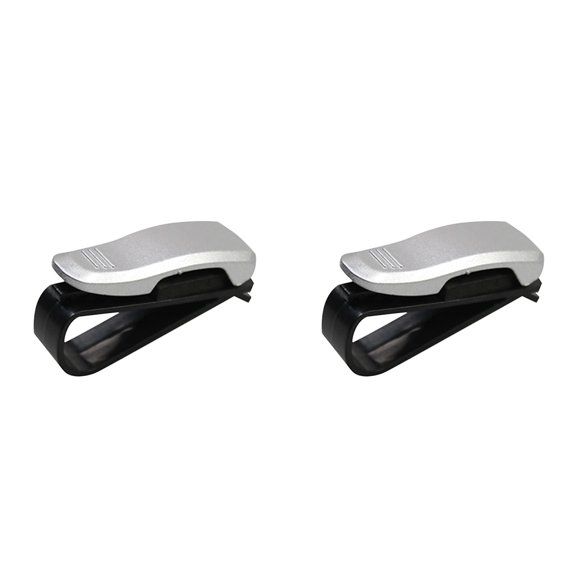 Sunglass Holder for Car Sun Visor, Glasses Holder Clip Hanger Eyeglasses Mount for Car with Ticket Card Clip 2PCS