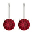thumbnail image 3 of Clara Pucci 4Ct Ruby Round Cut VVS1 Lever Back Drop Dangle 14k Solid hypoallergenic Gold Designer Earrings For July, 3 of 7
