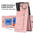 thumbnail image 4 of Feishell for Samsung Note 10, Case Wallet with Card Holder Functional Two Way Kickstand Durable Zipper Pocket RFID Blocking Leather Protective Leather for Samsung Galaxy Note 10, Pink, 4 of 12