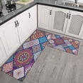 thumbnail image 2 of Multicolor Ethnic Mandala Pattern Kitchen Rugs Sets Of 2,Anti Fatigue Kitchen Mat Rugs Non Slip Washable,Decorative Kitchen Floor Mats for Kitchen,Sink,Laundry,17"x30"+17"x47", 2 of 7