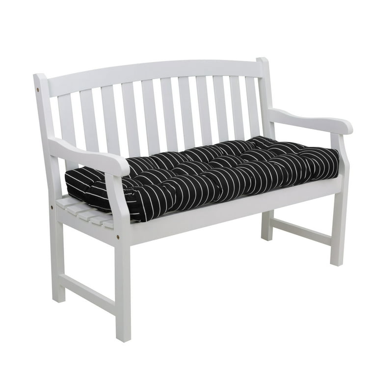 Patio Bench Cushion Black Ink Stripe 54 W